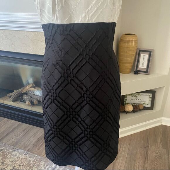 90's Vintage Tahari Arthur S Levine Sheath Dress Women Size 6 Black White Retro - Picture 5 of 10